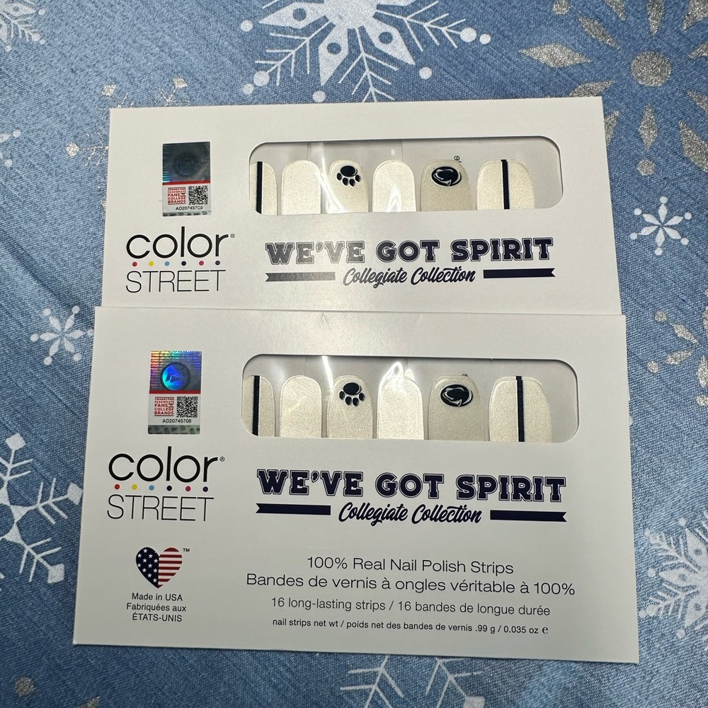 Color Street Collegiate Collection Nail Strips - Penn State U - White and Blue